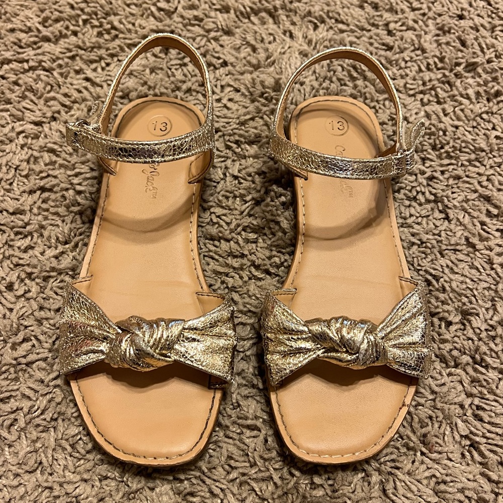 Girls Cat & Jack Gold Sandals Size 13
